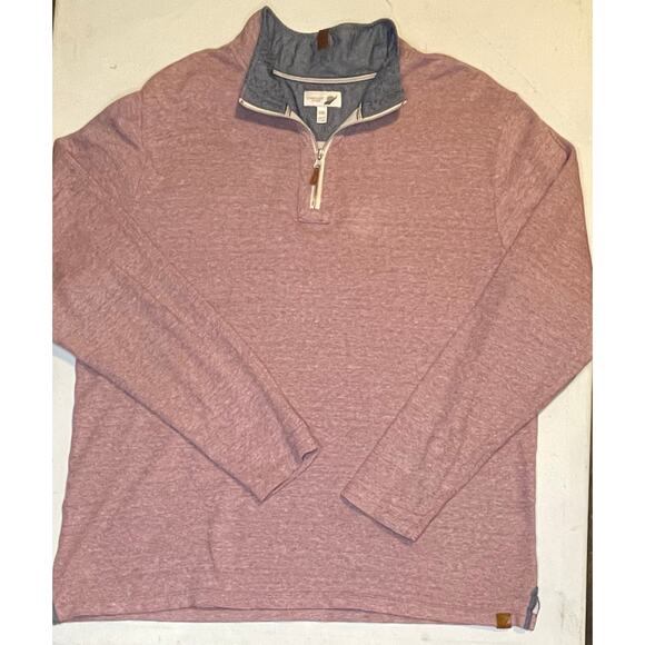 Fundamental Coast Maroon Quarter Zip Pullover XXL Men’s Linen Blend EUC Coastal - Picture 3 of 13
